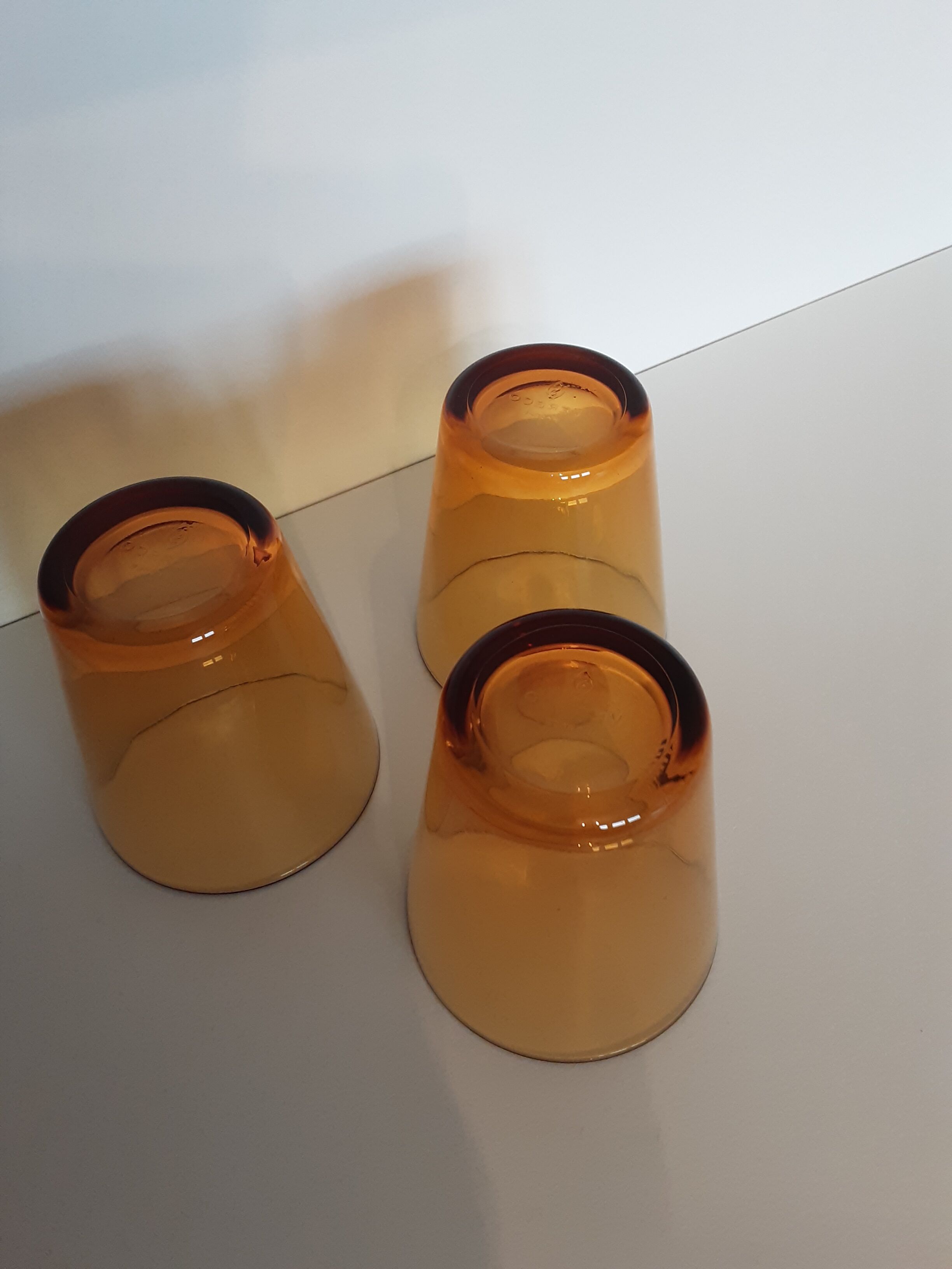 Lot de 3 verres vereco ambre