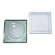 Two designer glass paving pockets