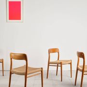 Set of 4 chairs model 75 in oak, Niels O. Møller, Denmark, 1950s