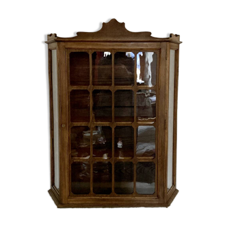 Antique wooden wall display cabinet