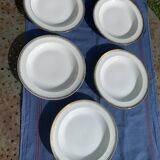 5 Limoges porcelain soup plates stamped UC Limoges France