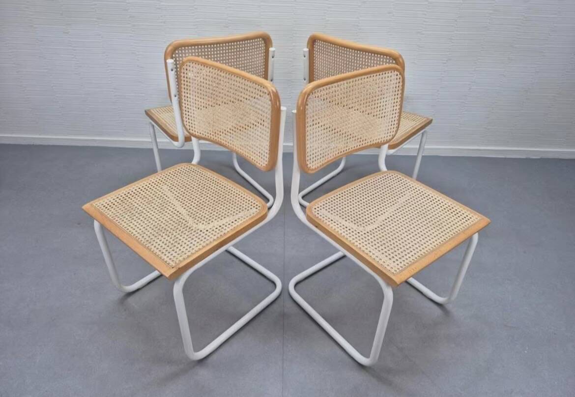 White Framed Marcel Breuer B32 Cesca chair