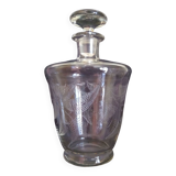 Carafe à spiritueux en cristal fin gravé motifs fougère