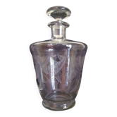 Carafe à spiritueux en cristal fin gravé motifs fougère