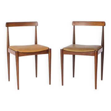 Pair Vintage Danish Rosewood Dining Chairs, 1960s Mid-Century Modern