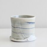 Handcrafted glazed ceramic mug, signed