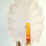 Frosted glass leaf wall light, 1980.