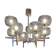 Timeless modern Scandinavian / mid-century chandelier in chrome and smoked glass.