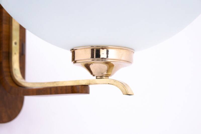 Set of five unique Art Deco wall lamps, Poland, 1950s.