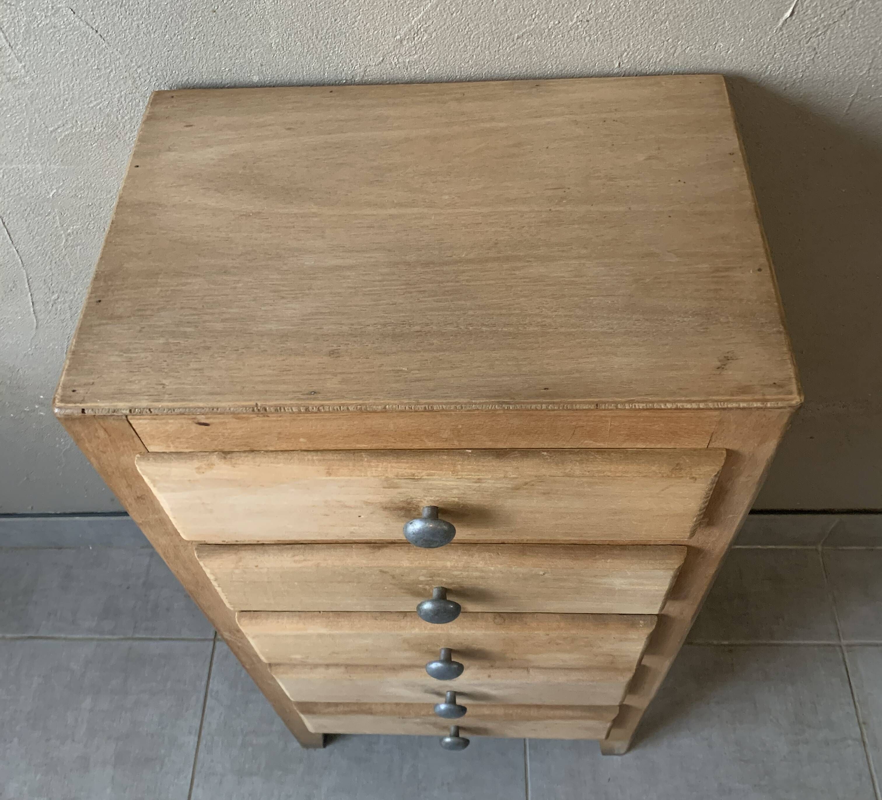 Vintage 5-drawer chest of drawers from 1950 in wood