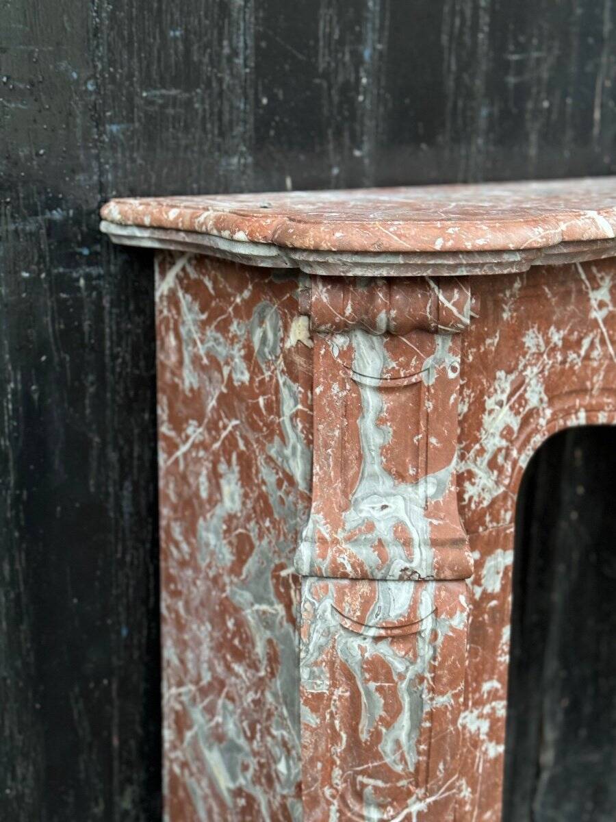 Louis XV style fireplace in Rance marble circa 1900