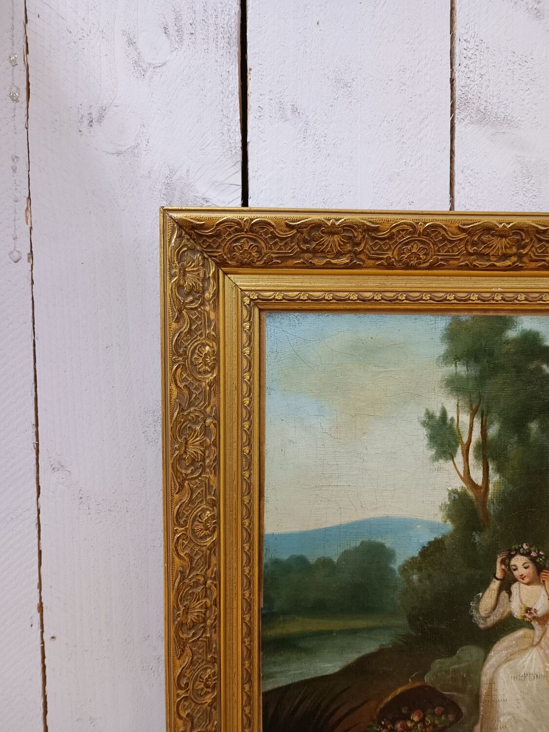 Classic painting: young women with apples