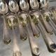 Suite of 10 teaspoons in silver metal model violin net Louis XV