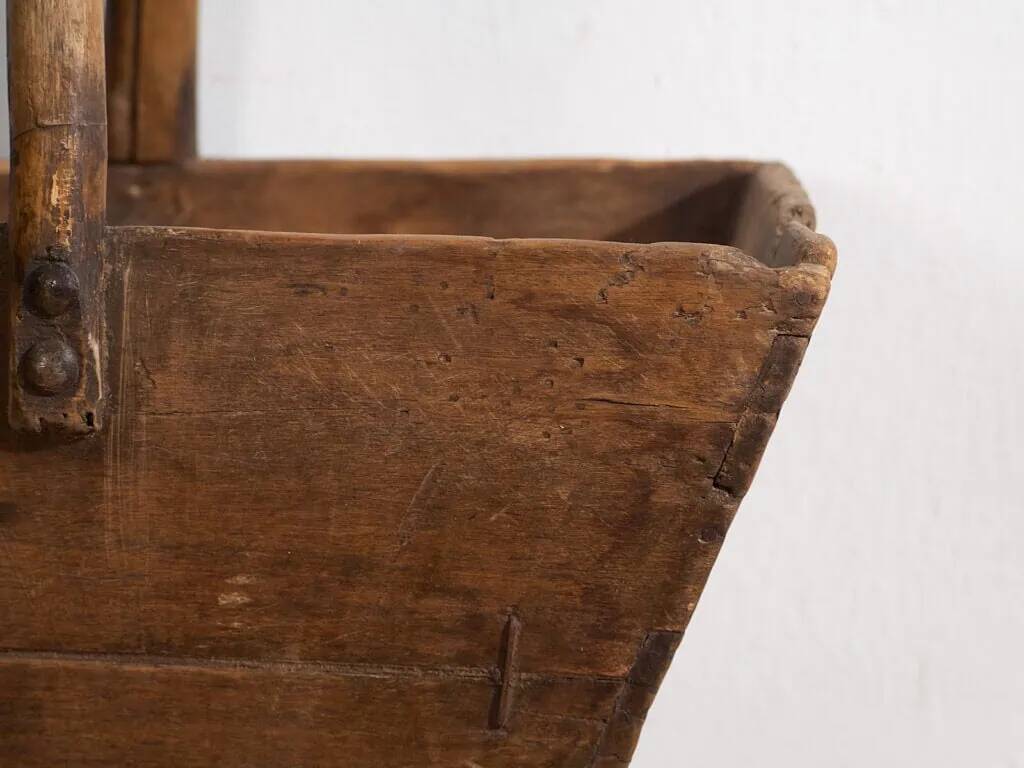 Antique solid wood basket (c.1900) #55