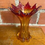 Antique murano sommerso vase, vintage blown glass