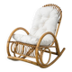 Fauteuil à bascule Van Sliedregt Noordwolde des années 1970 – design vintage en rotin néerlandais