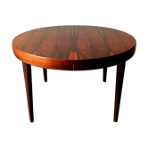 Table ronde extensible  en palissandre années 60