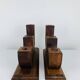 Pair of brutalist wooden candlesticks, 1960s