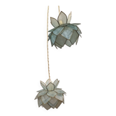 Pair of hanging lamps in mother-of-pearl