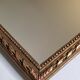 Miroir vintage style Louis XVI doré à fronton nœud rubané 50 x 70 cm
