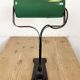 Vintage Green Enamel Bank Lamp, 1930s