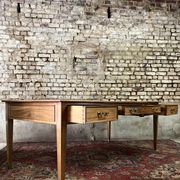 Flat desk double faces of minister mahogany style Louis XVI XIX th century