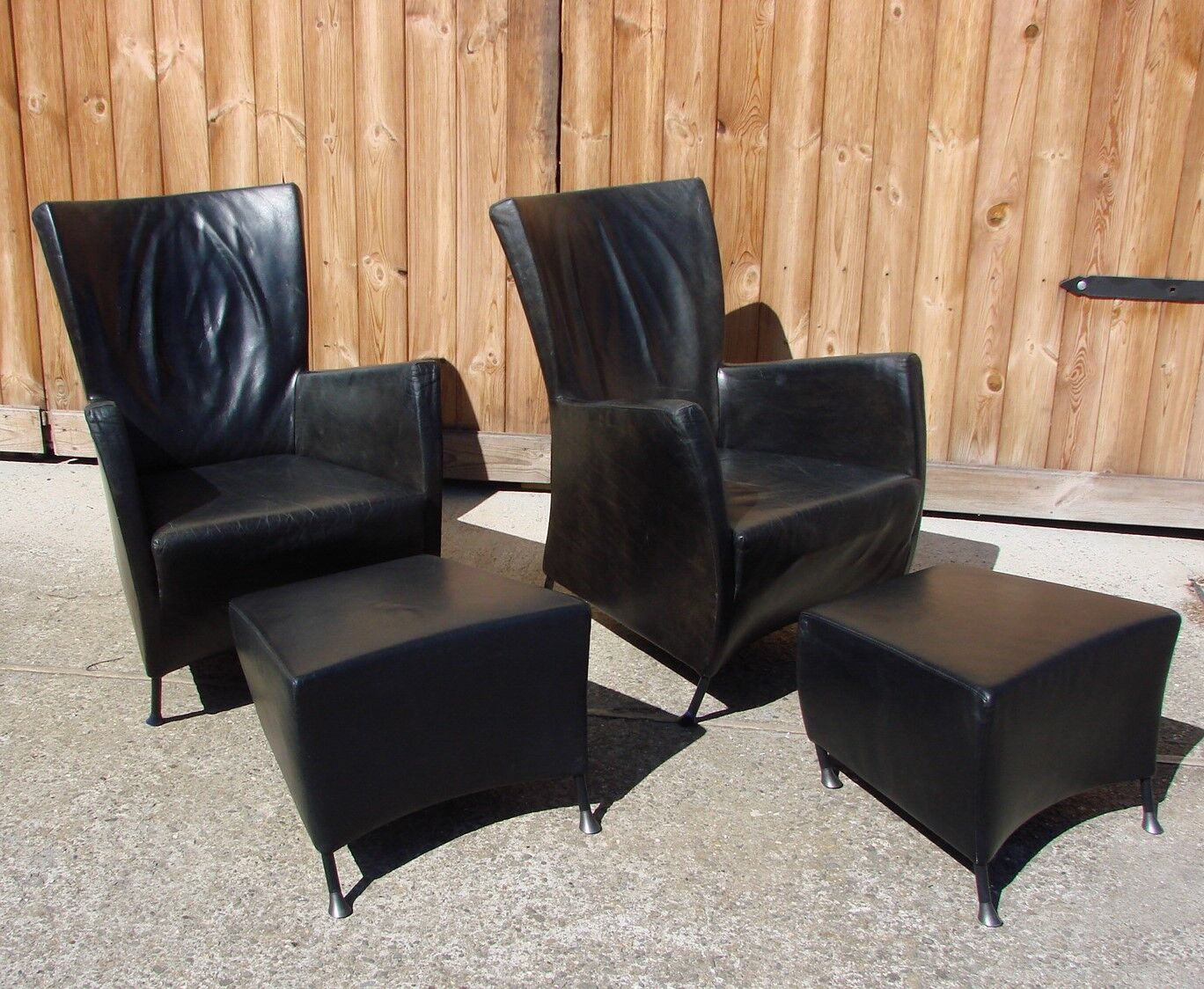 Pair of armchairs with footstool montis, 1980s