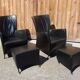Pair of armchairs with footstool montis, 1980s