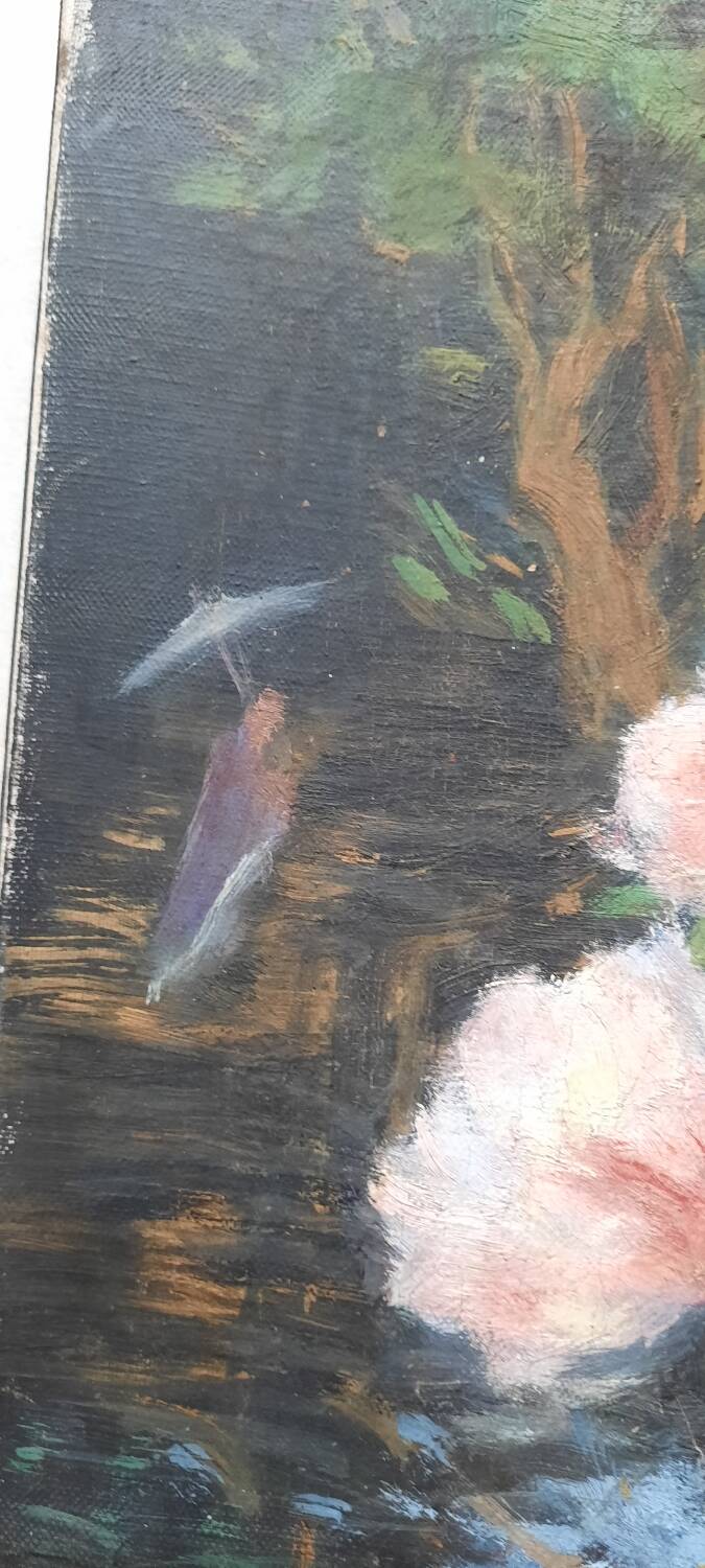 Chinese shadow painting and old roses