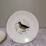 6 flat plates Gien Marly "birds of the forests"