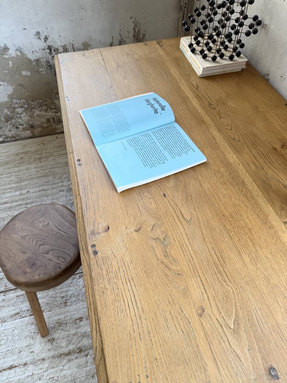 Oak desk with spindle legs, 1950s