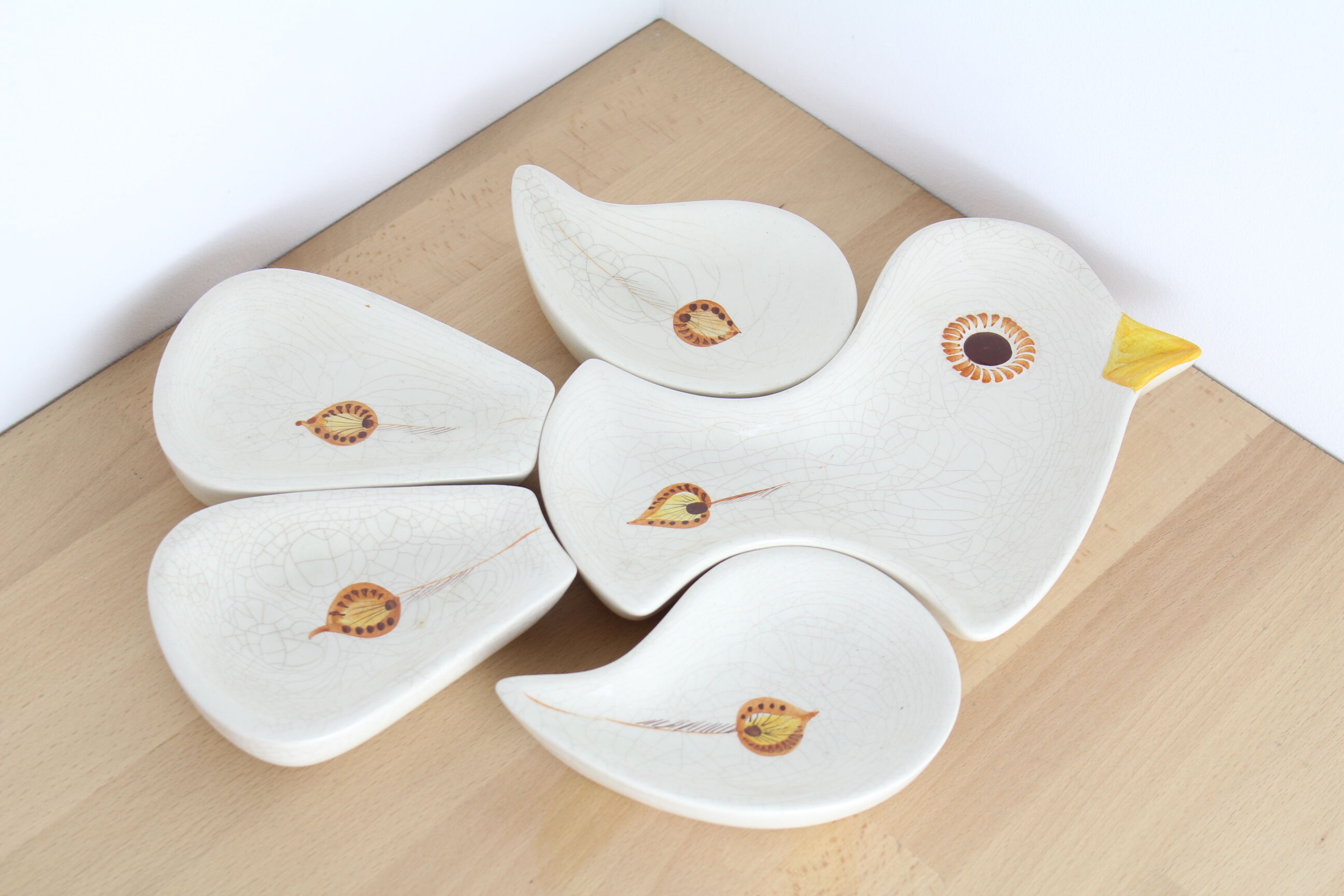 Aperitifs ceramic bird cups