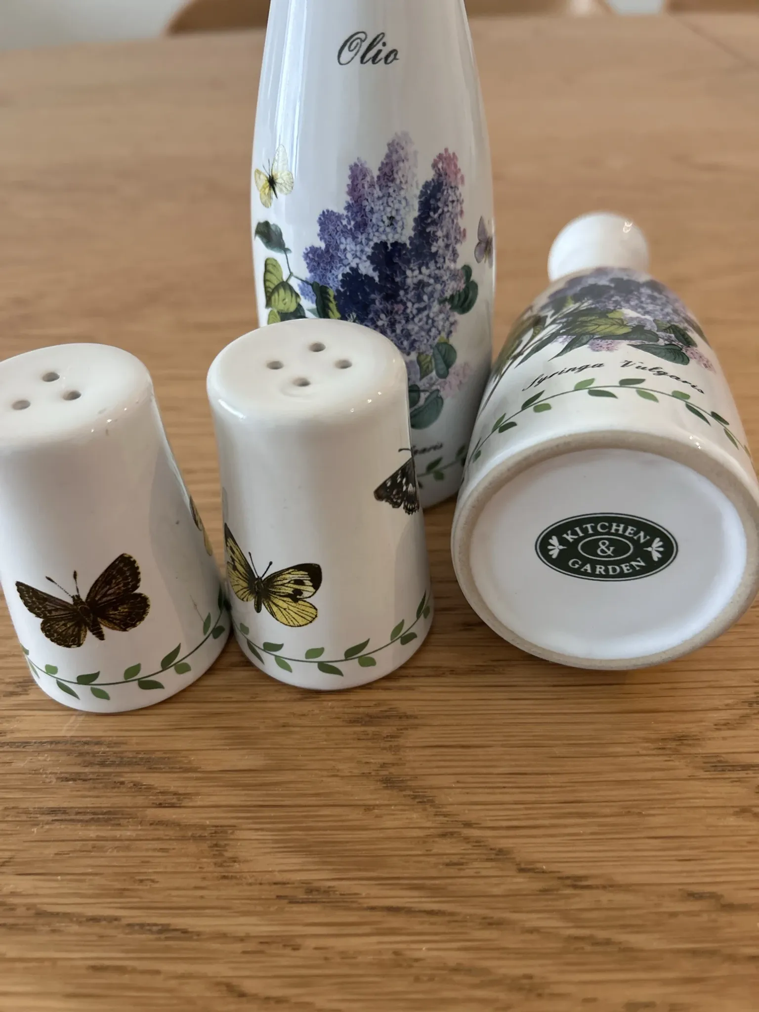Vintage vinegar bottle in English earthenware - Portmeirion "Botanic Garden"