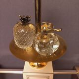 Large designer lamp in brass and ivory lacquer