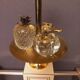Large designer lamp in brass and ivory lacquer
