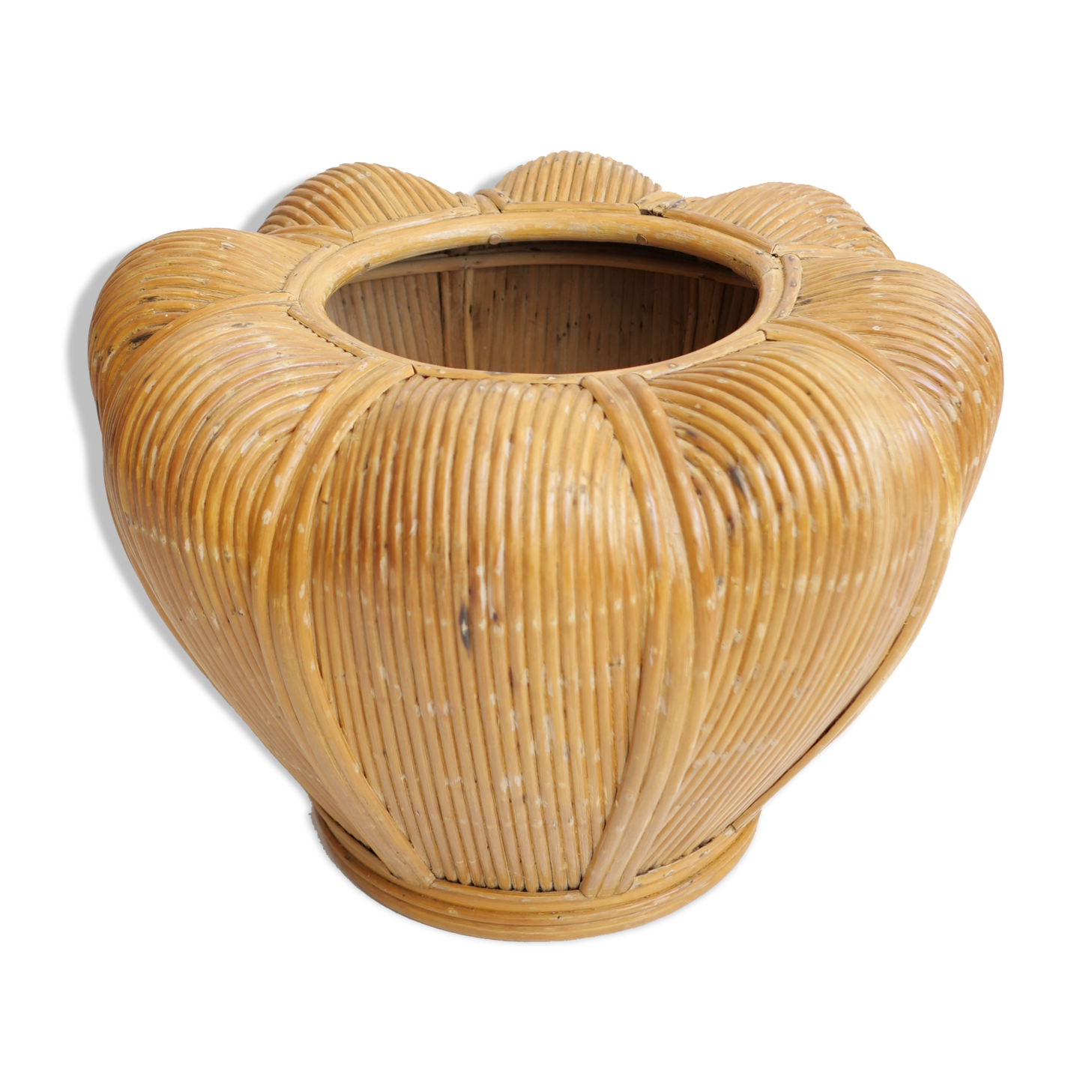 Bamboo art deco pot cover