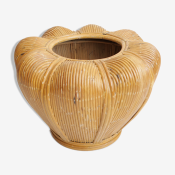 Cache pot art deco en bambou