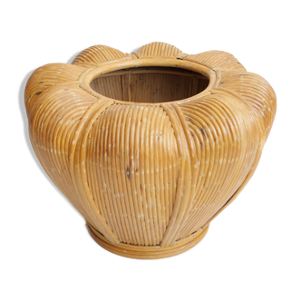 Cache pot art deco en bambou