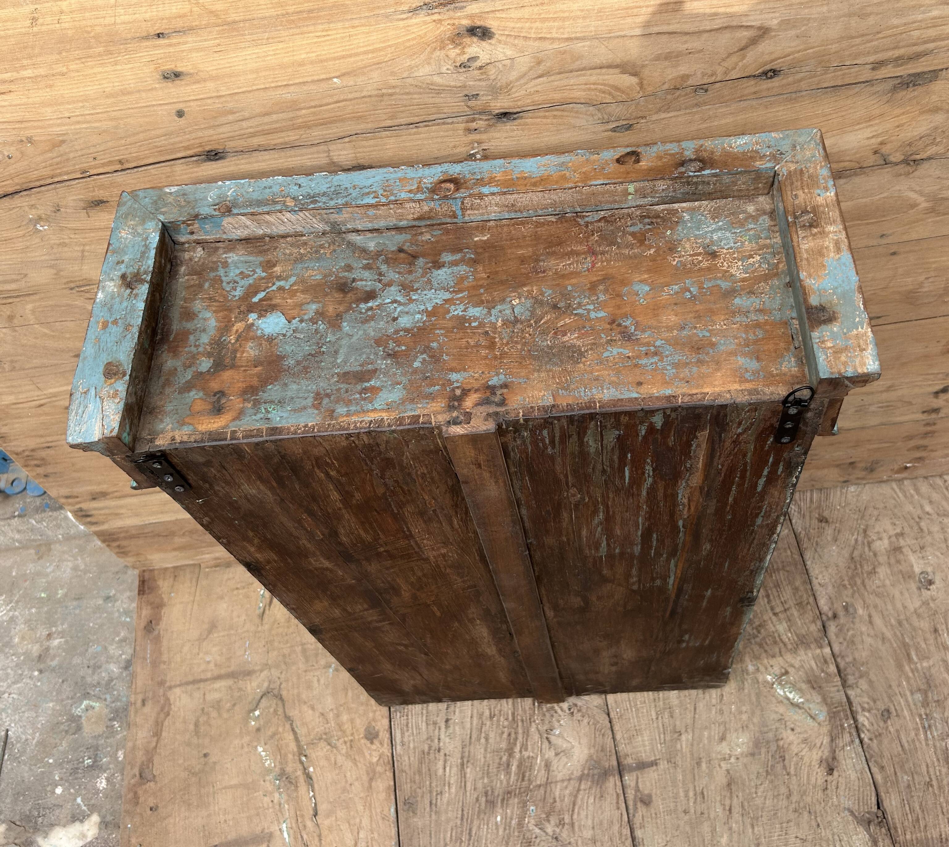 Wall display cabinet in Burmese teak with original patina.