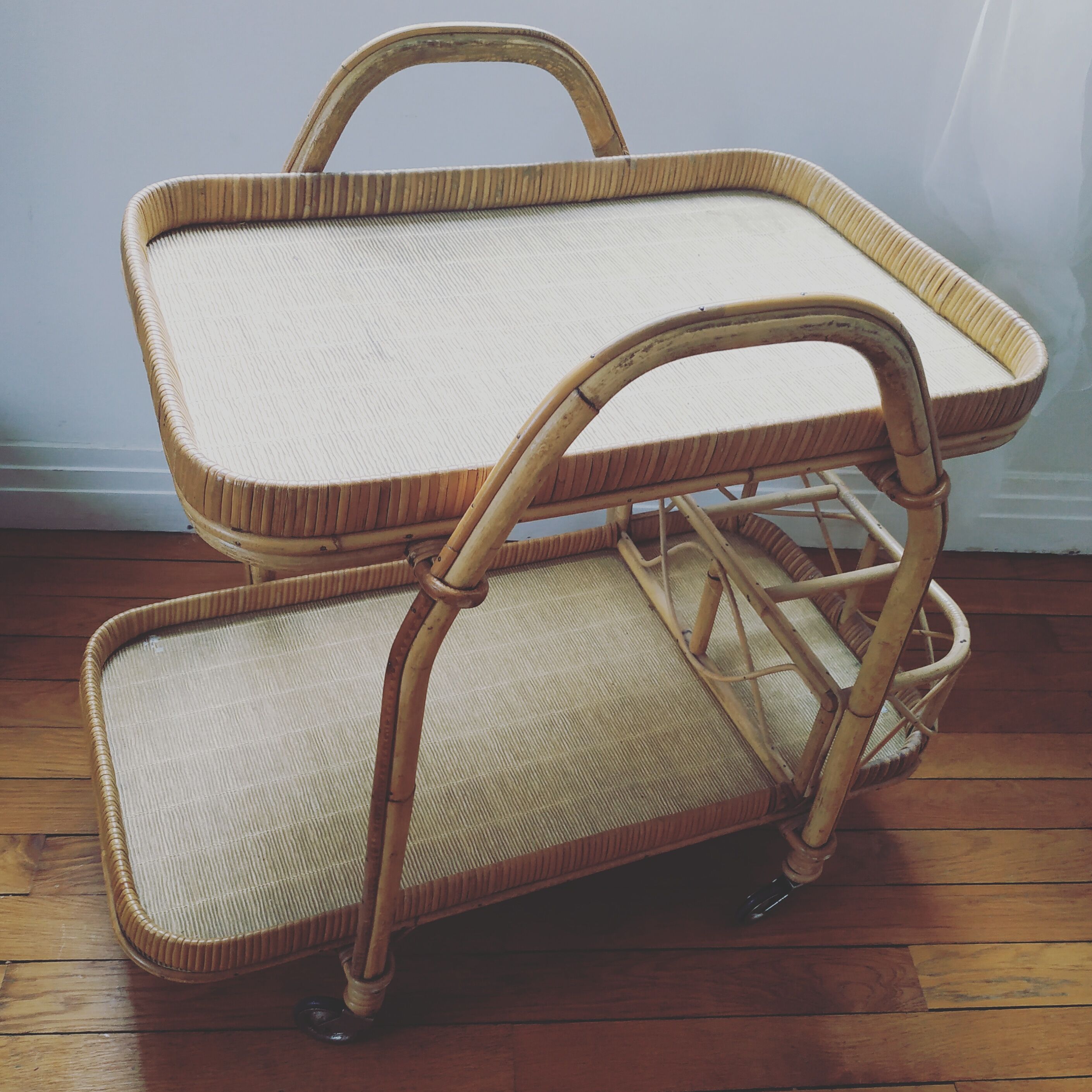 Rattan serving table 1960