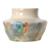 Handcrafted stoneware vase signed