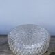 Pair of transparent round glass wall lights