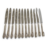 Set de 12 couteaux de table en métal argenté