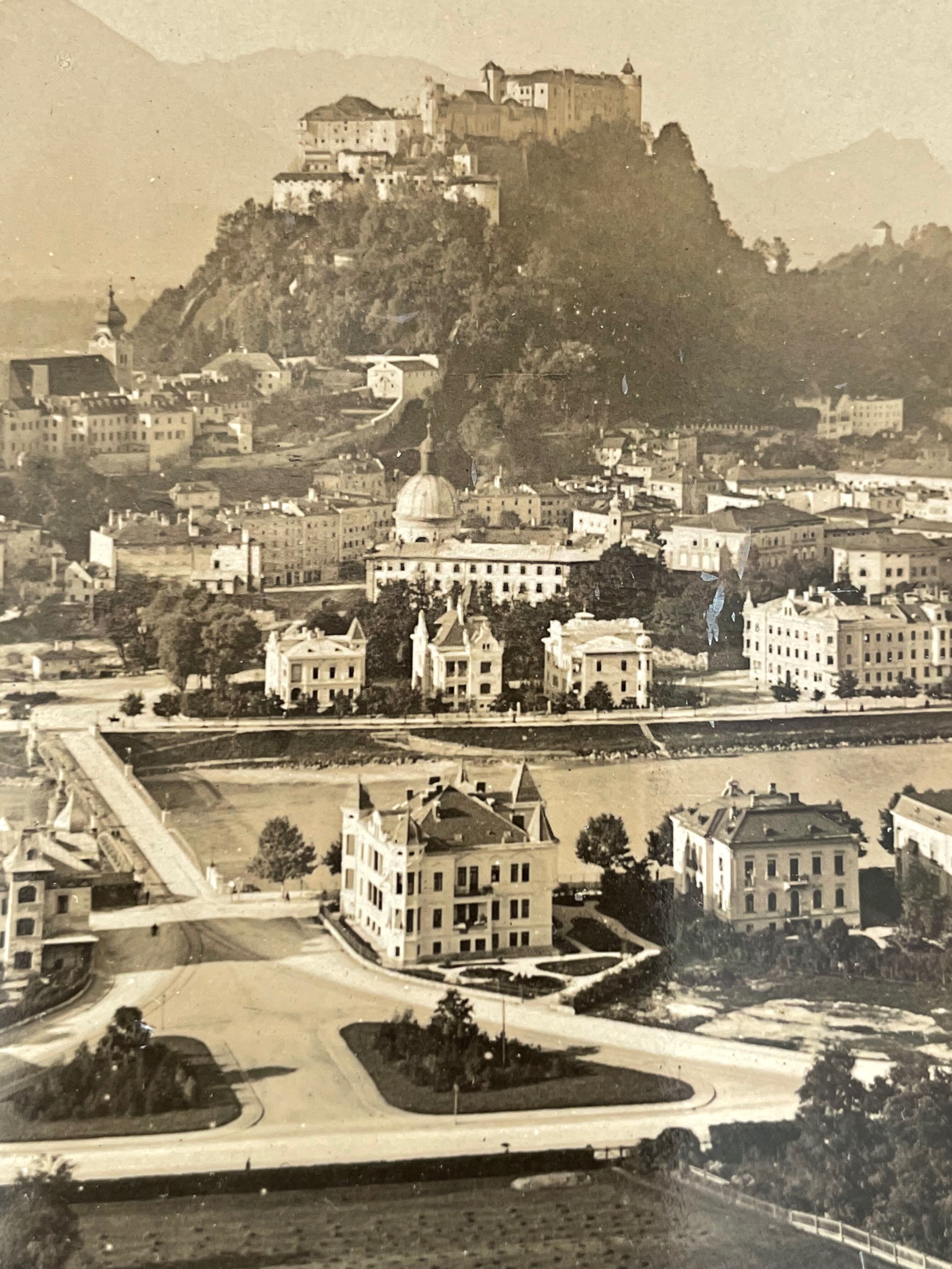 Old photography stereo, stereograph, luxury albumine 1903 Salzburg