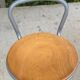 Tabouret de bar en acier courbé gris et bois massif 80cm