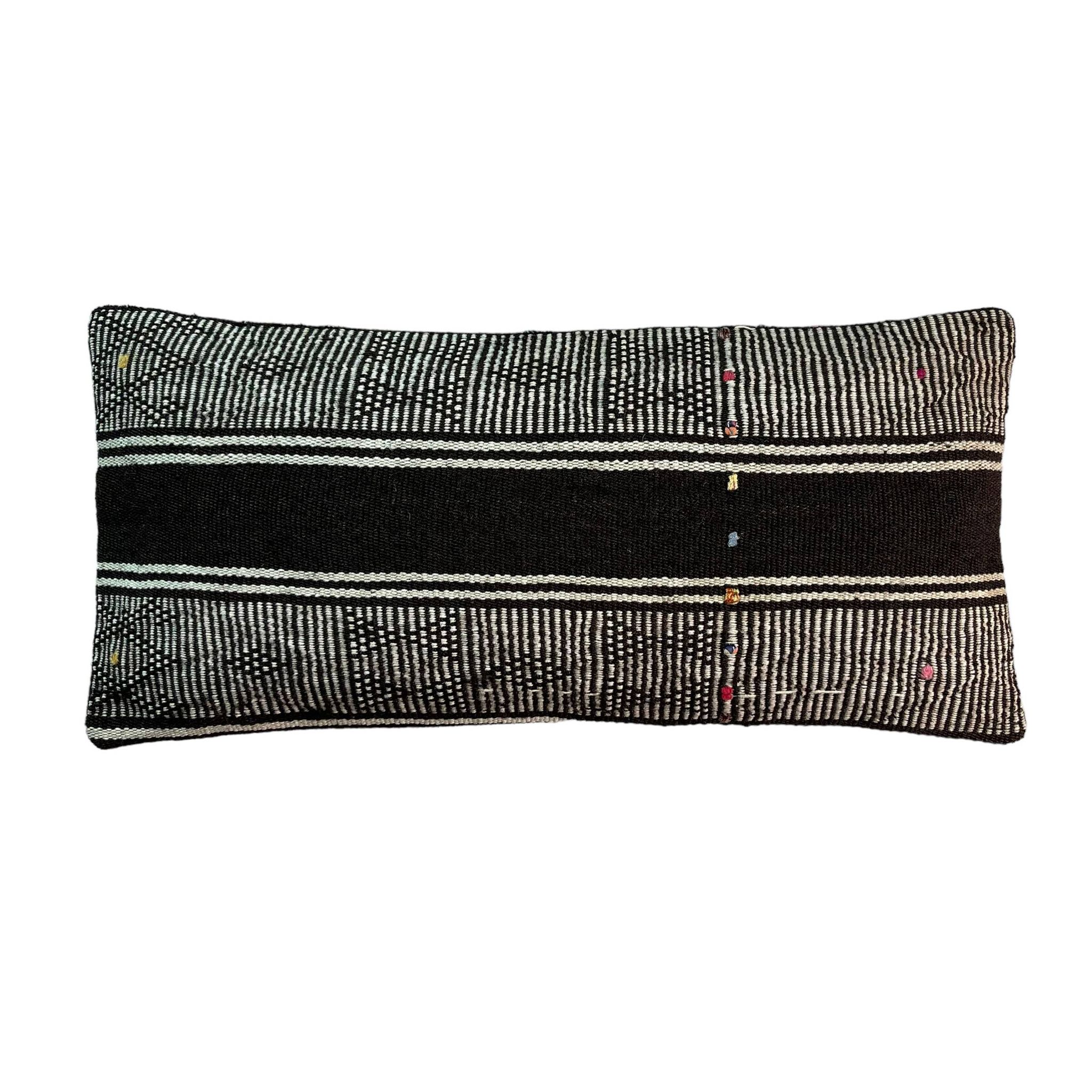 Vintage turkish kilim cushion cover , 30 x 60 cm