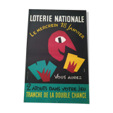 Affiche ancienne loterie nationale de Grove 1955
