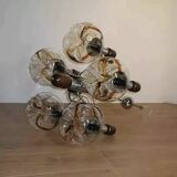 Murano glass chandelier in wood and chrome for Mazzega 60/70