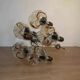 Murano glass chandelier in wood and chrome for Mazzega 60/70
