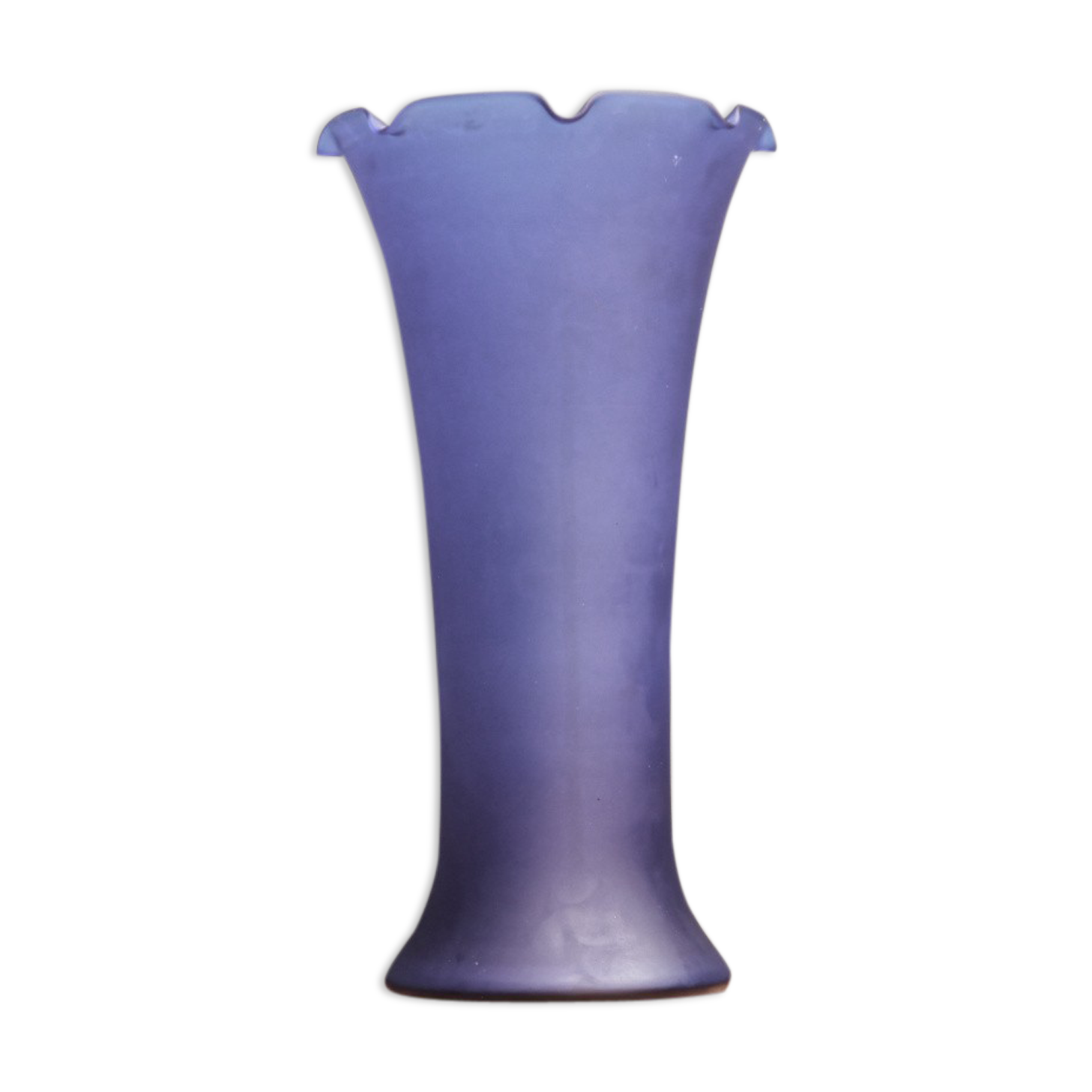 Cobalt blue frosted glass vase